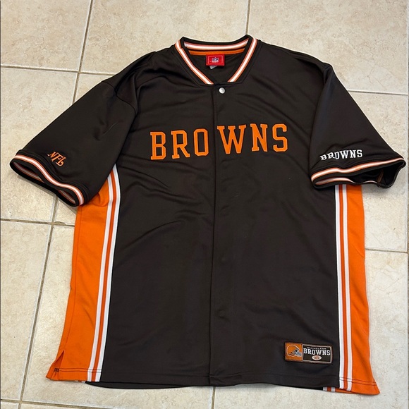 Vintage NFL Cleveland Browns Baseball Jersey. Size XL. Button down. - Picture 6 of 8